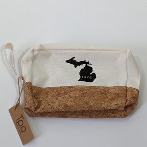 TPO State of Michigan 'Home' Zippered Makeup Bag Pouch Wristlet NEW!